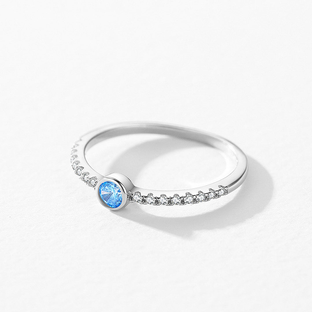 Prm7139: The Azure Solitaire Pavé Ring