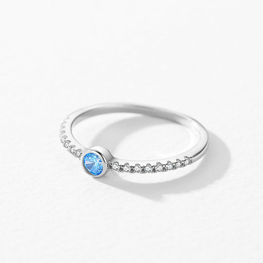 Prm7139: The Azure Solitaire Pavé Ring