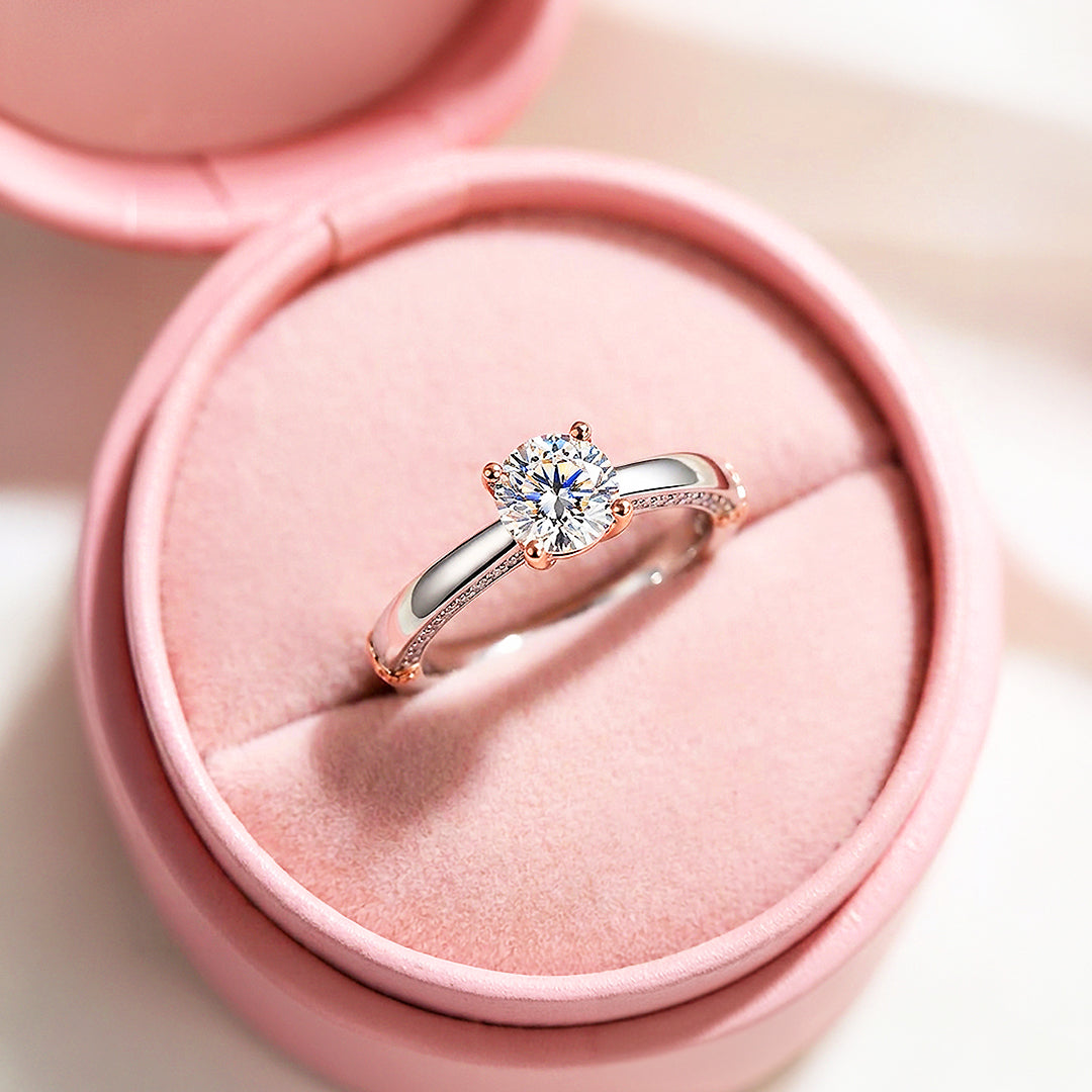 Dual Tone Solitaire Ring | 925 Sterling Silver | PRM7139