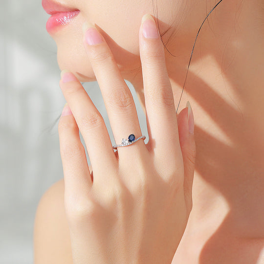 Prm7140: The Sapphire & Diamond Embrace Ring