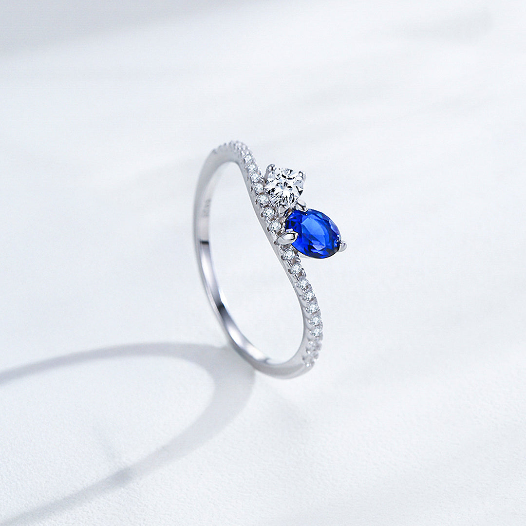 Prm7140: The Sapphire & Diamond Embrace Ring