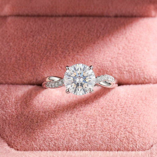 Twisted Pavé Moissanite Ring | 925 Sterling Silver | PRM7142