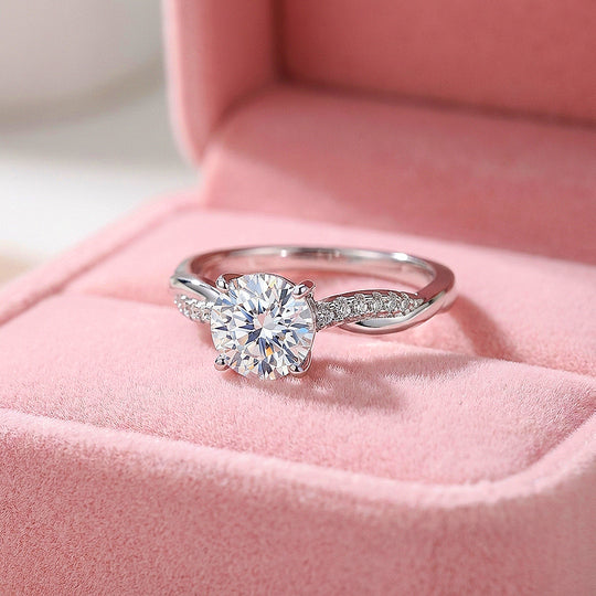 Twisted Pavé Moissanite Ring | 925 Sterling Silver | PRM7142