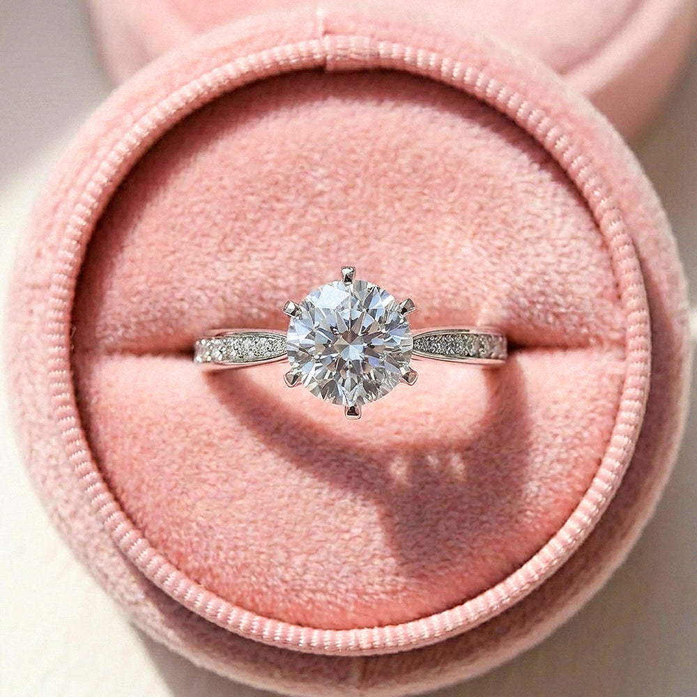 Moissanite Engagement Solitaire Ring | 925 Sterling Silver | PRM7145