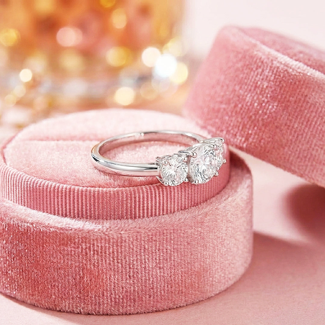 Trilogy Moissanite Women Ring | 925 Sterling Silver | PRM7151