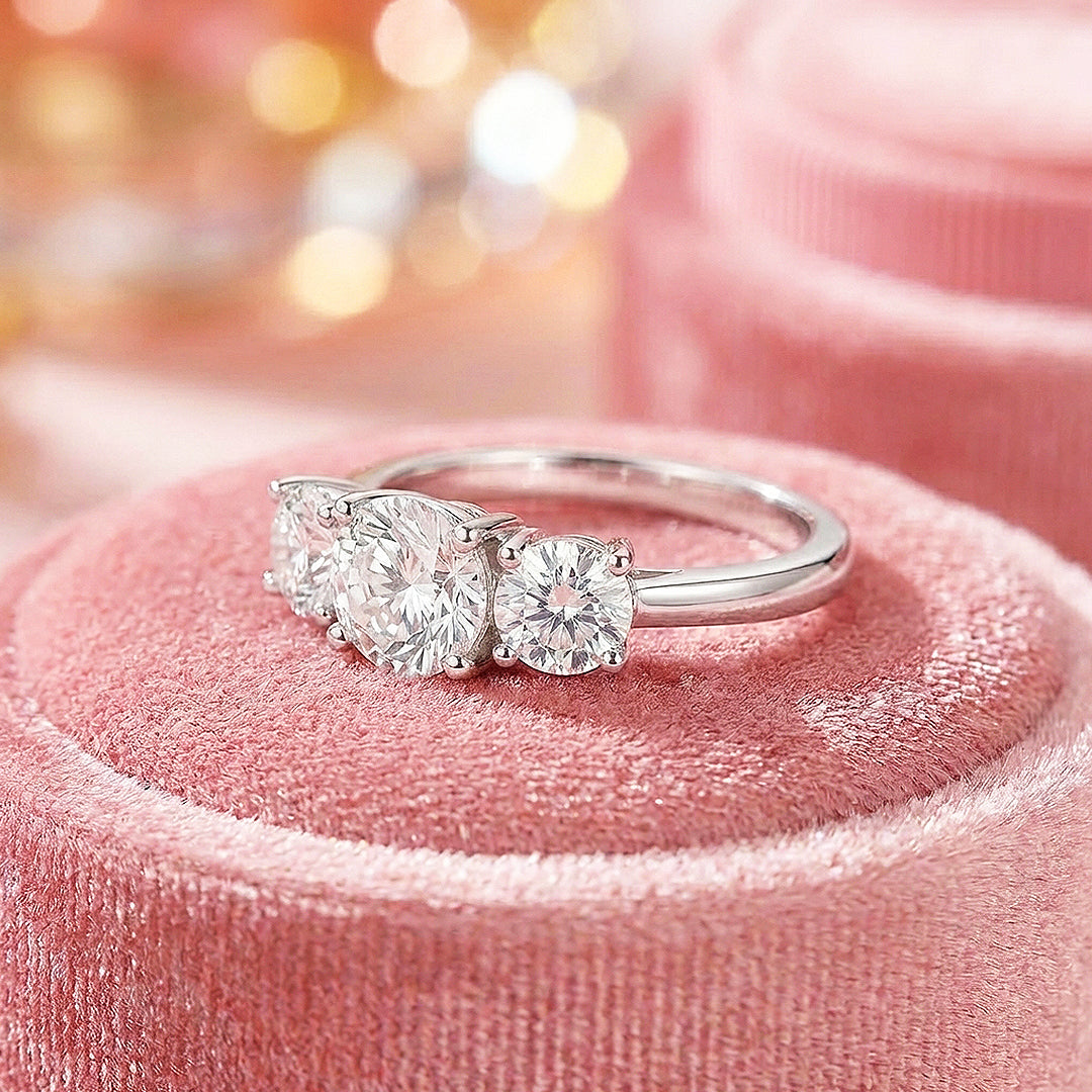 Trilogy Moissanite Women Ring | 925 Sterling Silver | PRM7151