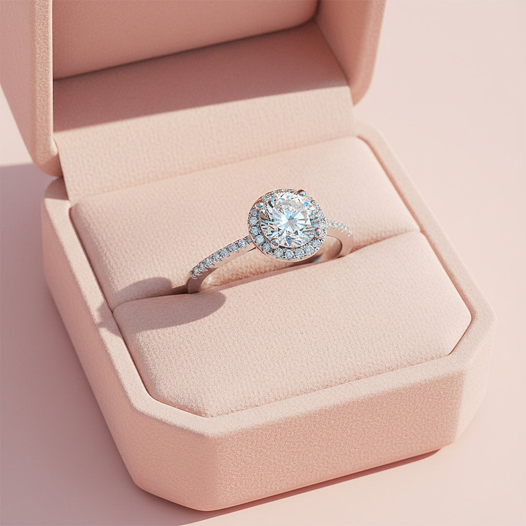 Prm7172: Celestia Halo Solitaire Ring