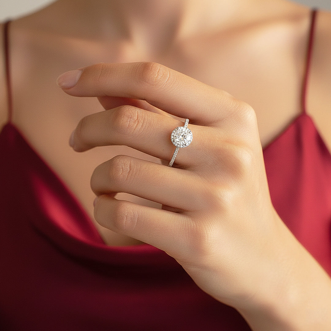 Prm7172: Celestia Halo Solitaire Ring