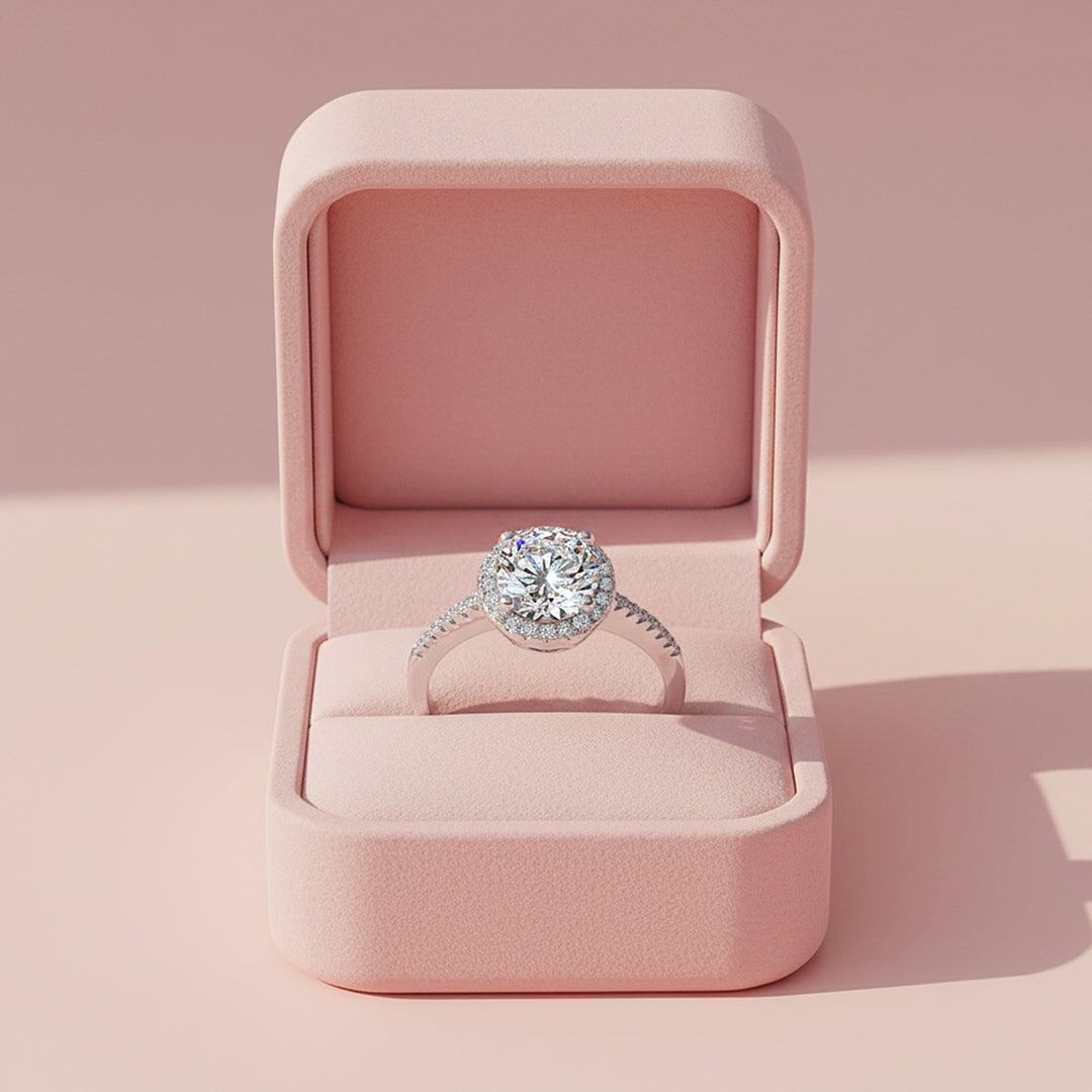 Prm7172: Celestia Halo Solitaire Ring