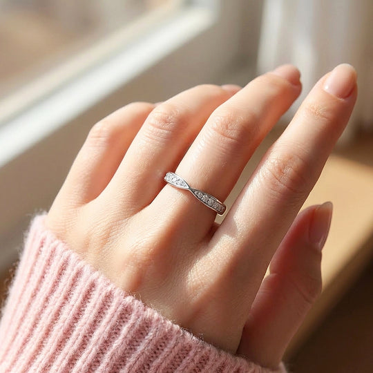 Infinity Moissanite Band Ring | 925 Sterling Silver | PRM7191