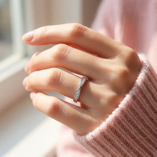 Infinity Moissanite Band Ring | 925 Sterling Silver | PRM7191