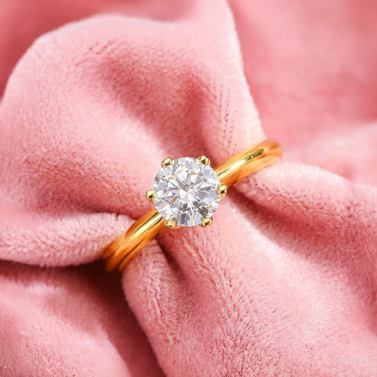 Moissanite Solitaire Engagement Ring | 925 Sterling Silver | PRM7198