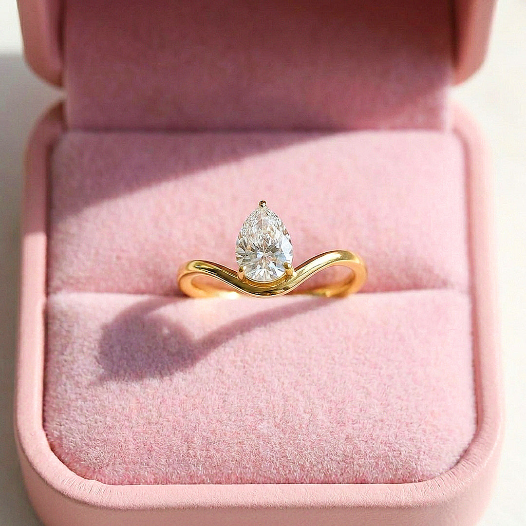 Pear-Cut Chevron Women Ring | 925 Silver | PRM7205