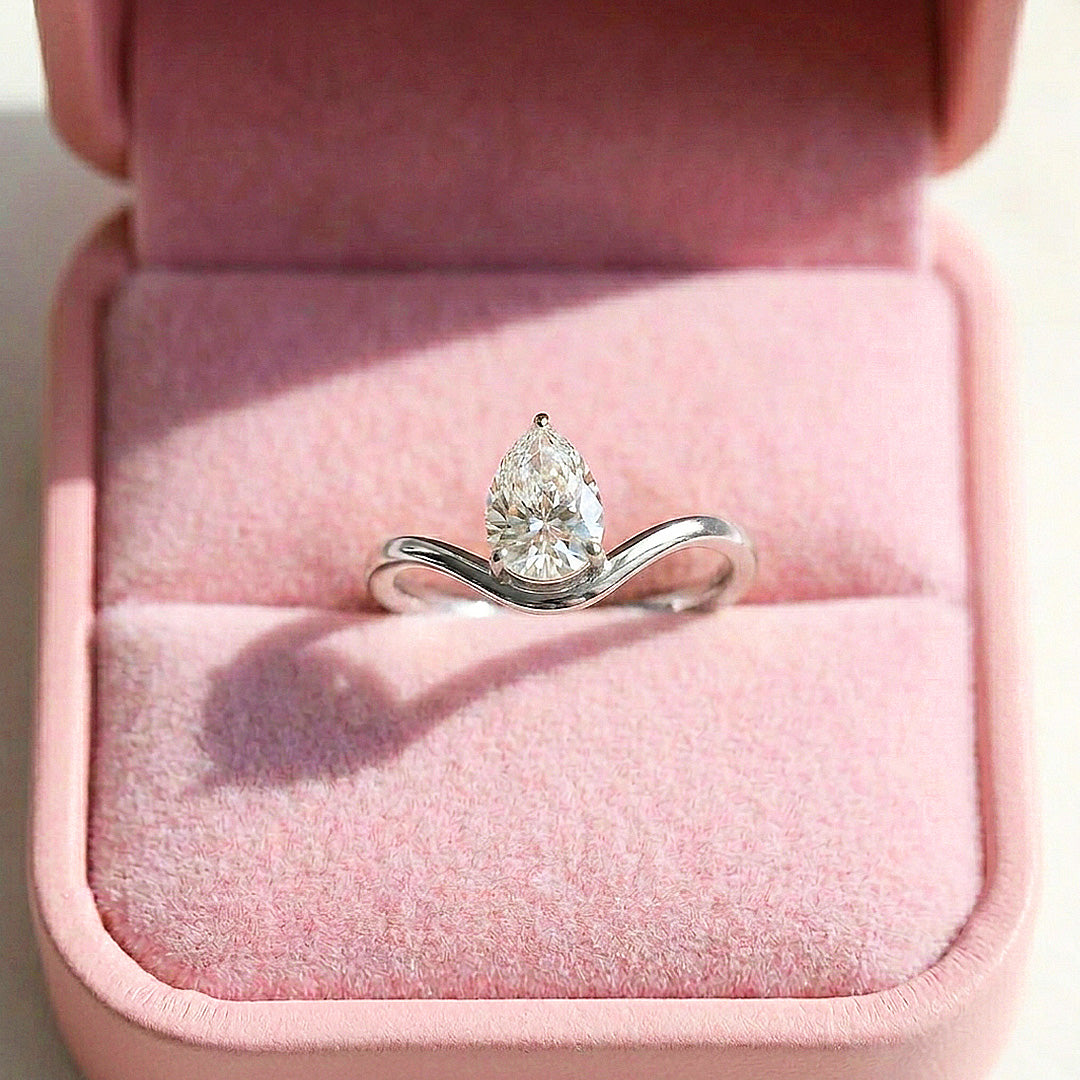 Pear-Cut Chevron Women Ring | 925 Silver | PRM7205