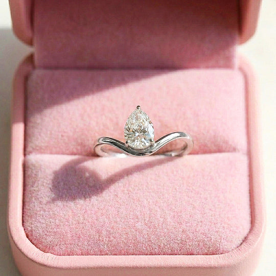 Pear-Cut Chevron Women Ring | 925 Silver | PRM7205
