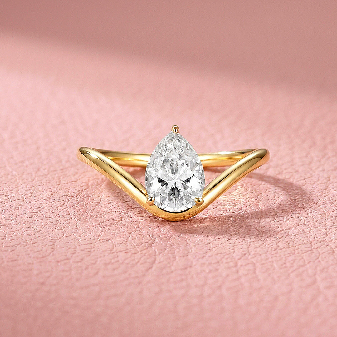Pear-Cut Chevron Women Ring | 925 Silver | PRM7205