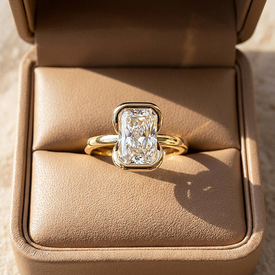 Radiant Moissanite Solitaire Ring | 925 Sterling Silver | PRM7207