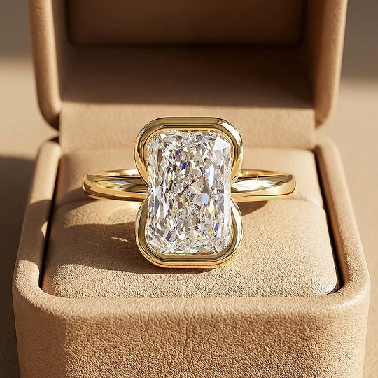 Radiant Moissanite Solitaire Ring | 925 Sterling Silver | PRM7207
