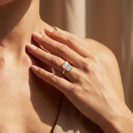 Radiant Moissanite Solitaire Ring | 925 Sterling Silver | PRM7207