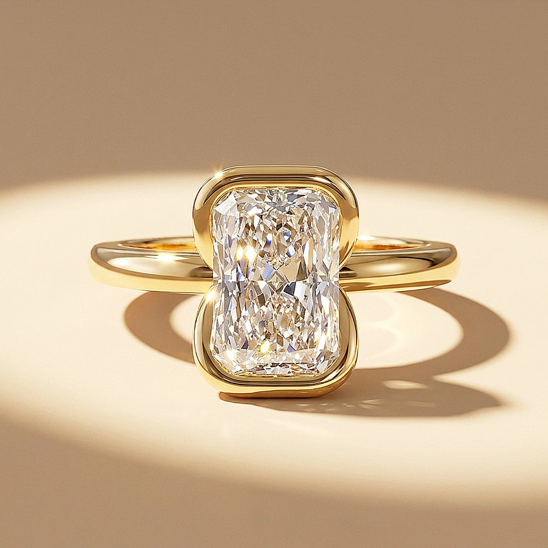 Radiant Moissanite Solitaire Ring | 925 Sterling Silver | PRM7207