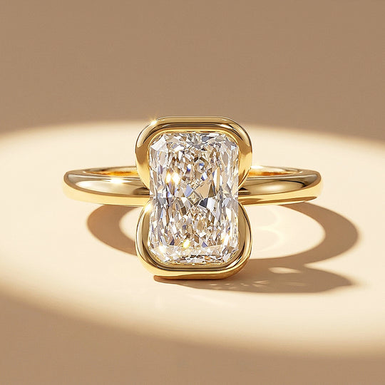 Radiant Moissanite Solitaire Ring | 925 Sterling Silver | PRM7207