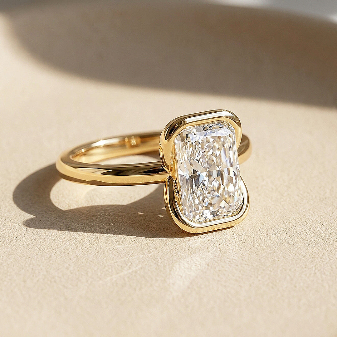 Radiant Moissanite Solitaire Ring | 925 Sterling Silver | PRM7207