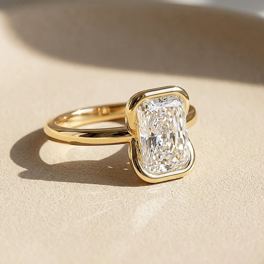 Radiant Moissanite Solitaire Ring | 925 Sterling Silver | PRM7207