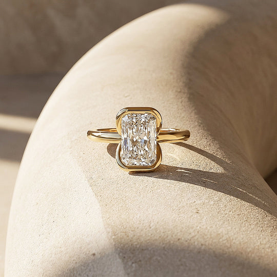Radiant Moissanite Solitaire Ring | 925 Sterling Silver | PRM7207