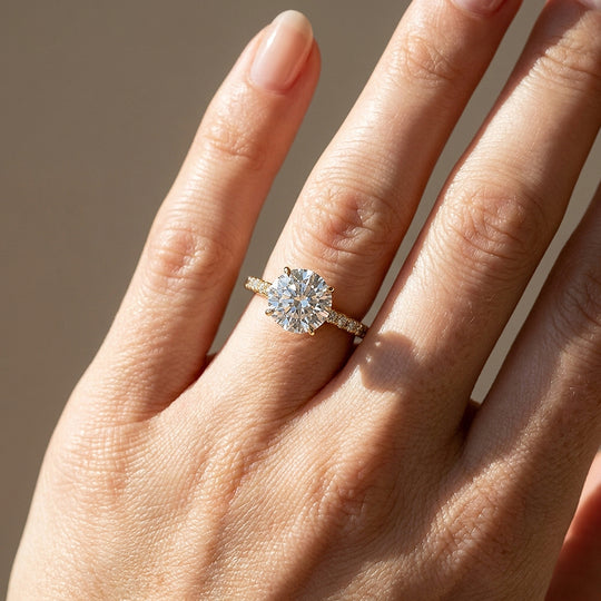 Round Moissanite Pavé Band Ring | 925 Sterling Silver | PRM7209