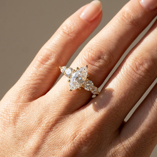 Five-Stone Marquise Moissanite Ring | 925 Sterling Silver | PRM7224