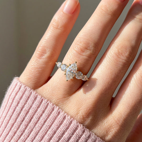 Five-Stone Marquise Moissanite Ring | 925 Sterling Silver | PRM7224