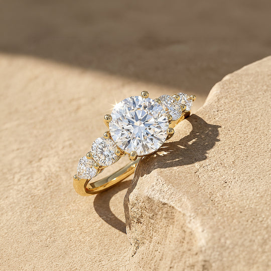 Five-Stone Round Moissanite Ring | 925 Sterling Silver | PRM7227