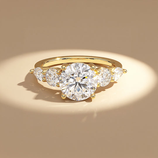 Five-Stone Round Moissanite Ring | 925 Sterling Silver | PRM7227