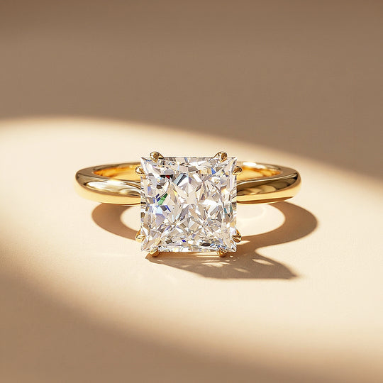 4 Carat Princess-Cut Moissanite Solitaire Ring | 925 Sterling Silver | PRM7235