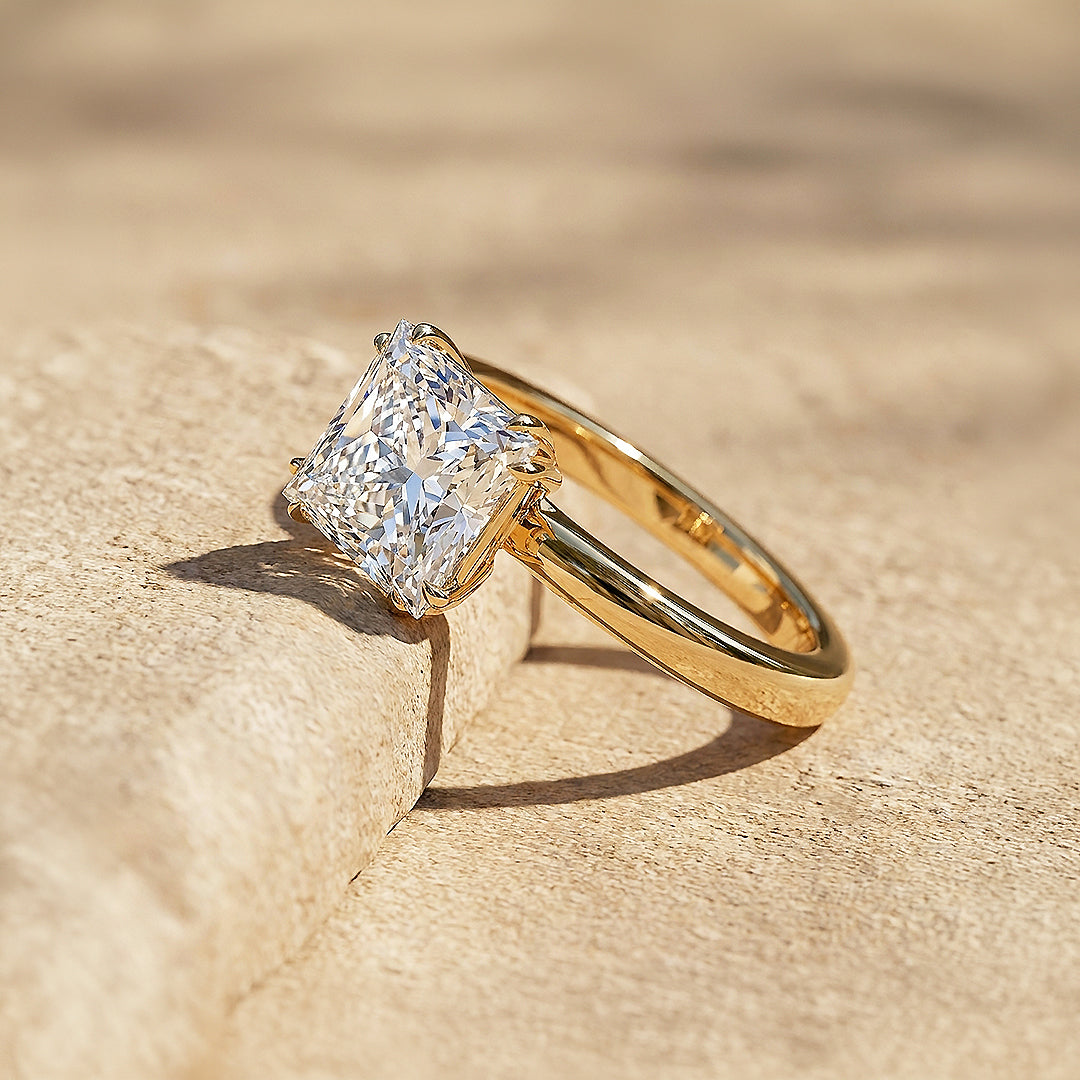 4 Carat Princess-Cut Moissanite Solitaire Ring | 925 Sterling Silver | PRM7235