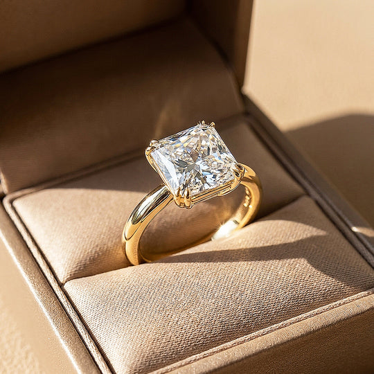 4 Carat Princess-Cut Moissanite Solitaire Ring | 925 Sterling Silver | PRM7235