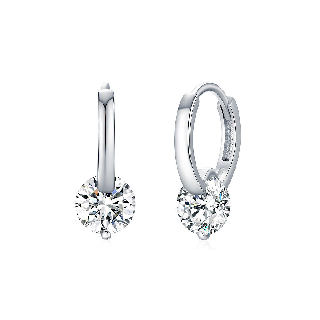 Prm8103: The Moissanite Solitaire Drop Huggies
