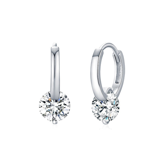 Prm8103: The Moissanite Solitaire Drop Huggies