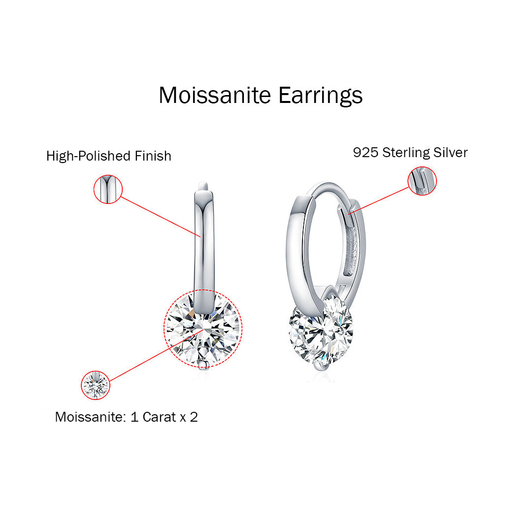 Prm8103: The Moissanite Solitaire Drop Huggies