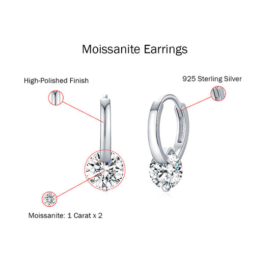 Prm8103: The Moissanite Solitaire Drop Huggies