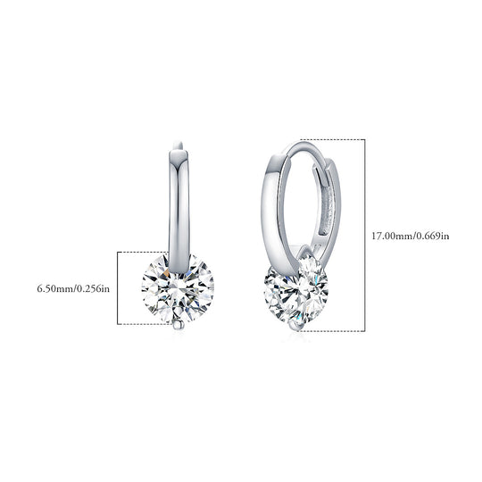 Prm8103: The Moissanite Solitaire Drop Huggies
