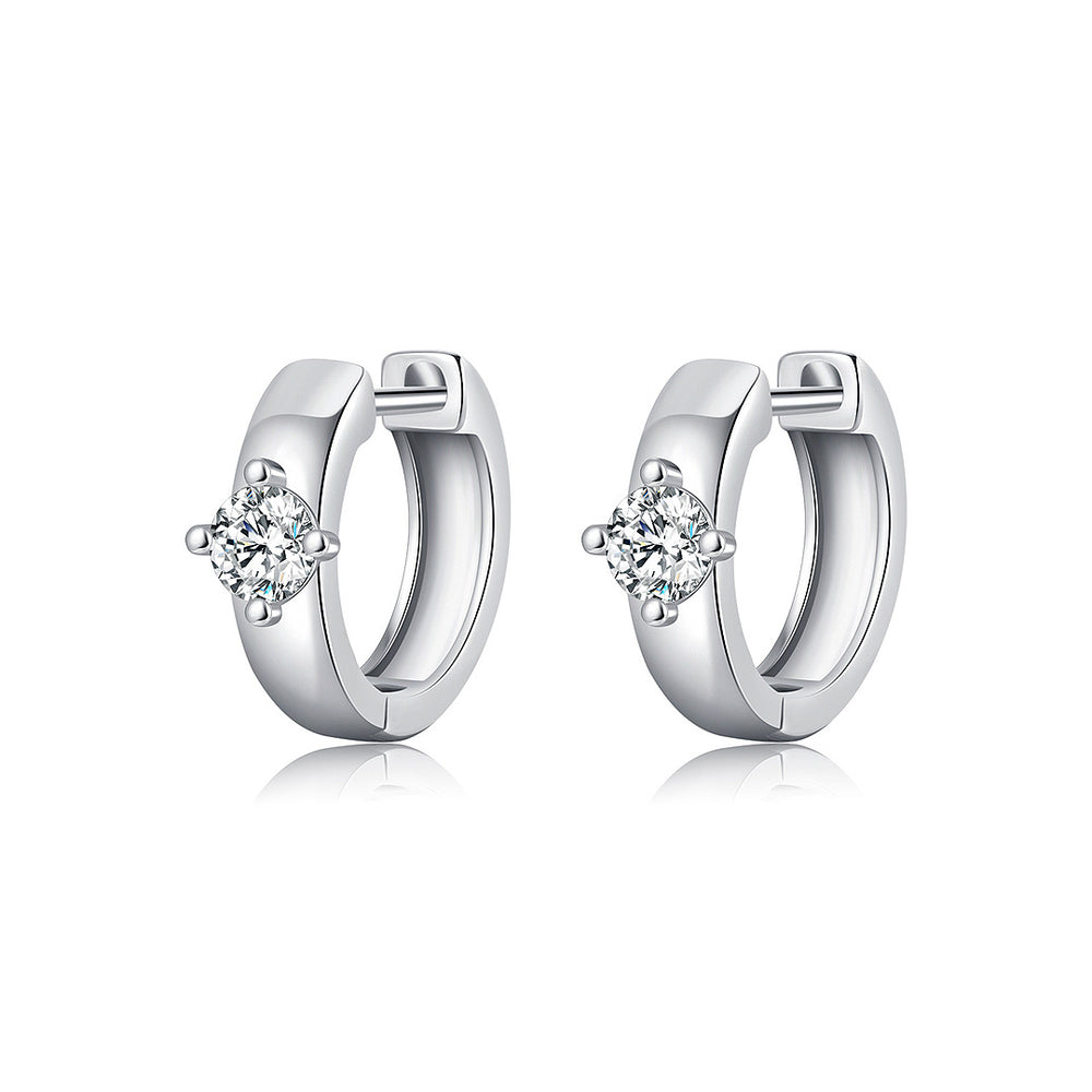 Prm8104: The Moissanite Solitaire Huggie Hoops