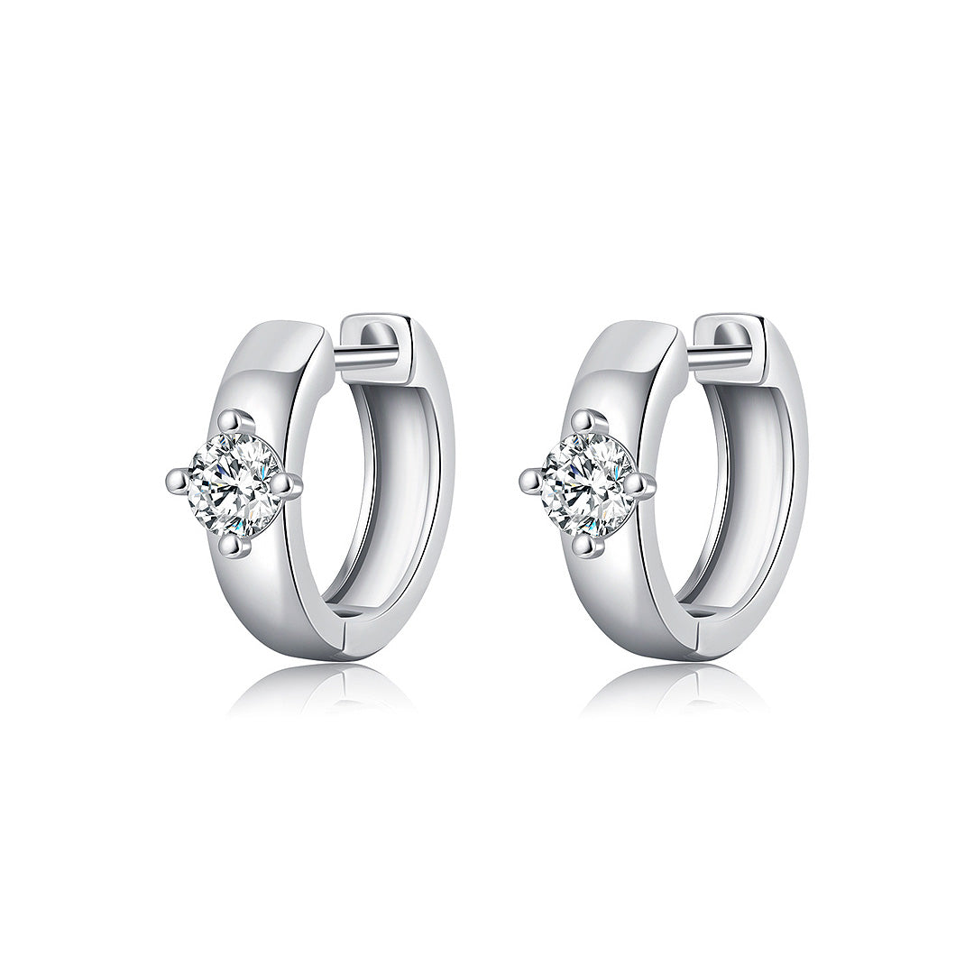 Prm8104: The Moissanite Solitaire Huggie Hoops