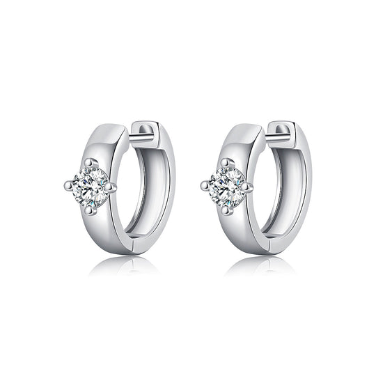 Prm8104: The Moissanite Solitaire Huggie Hoops