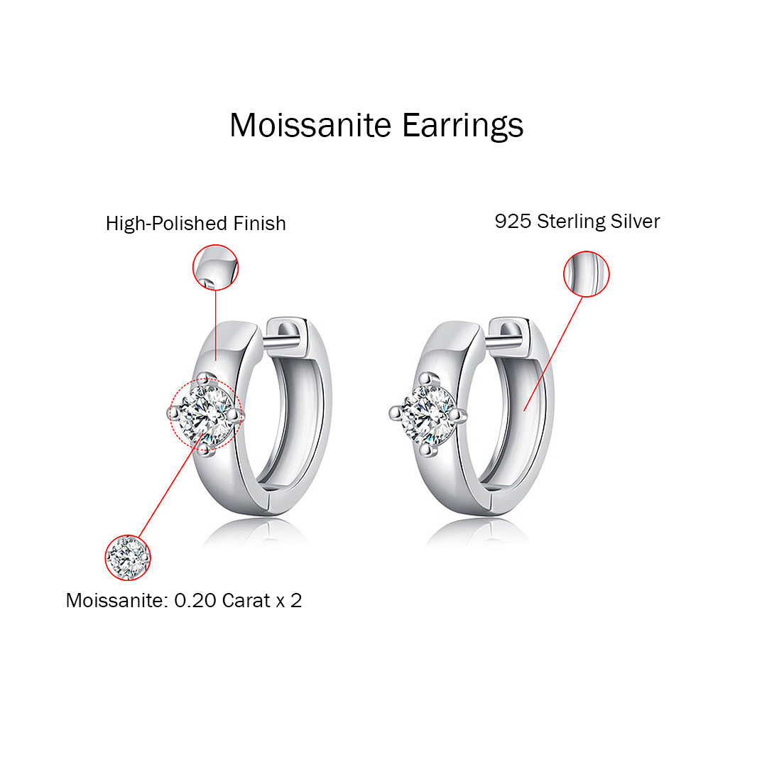 Prm8104: The Moissanite Solitaire Huggie Hoops