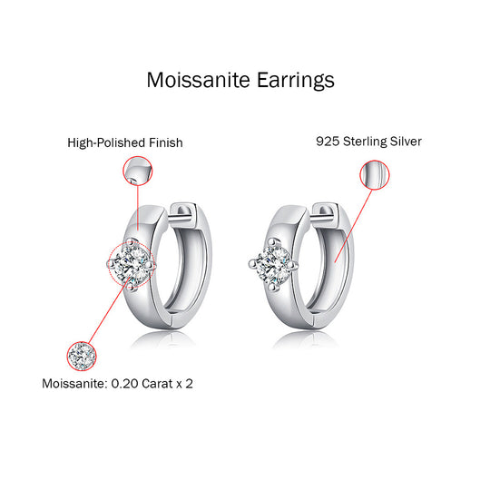 Prm8104: The Moissanite Solitaire Huggie Hoops