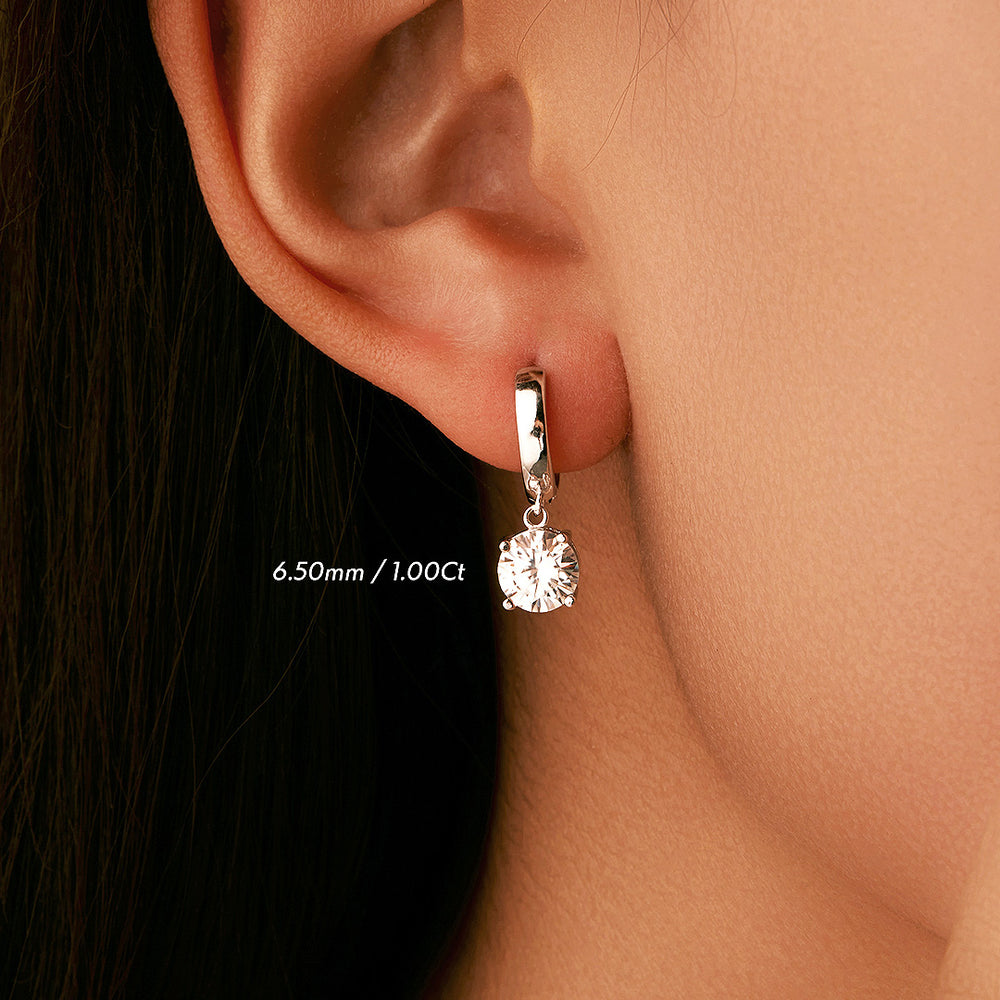 Prm8108: The Moissanite Solitaire Drop Huggies