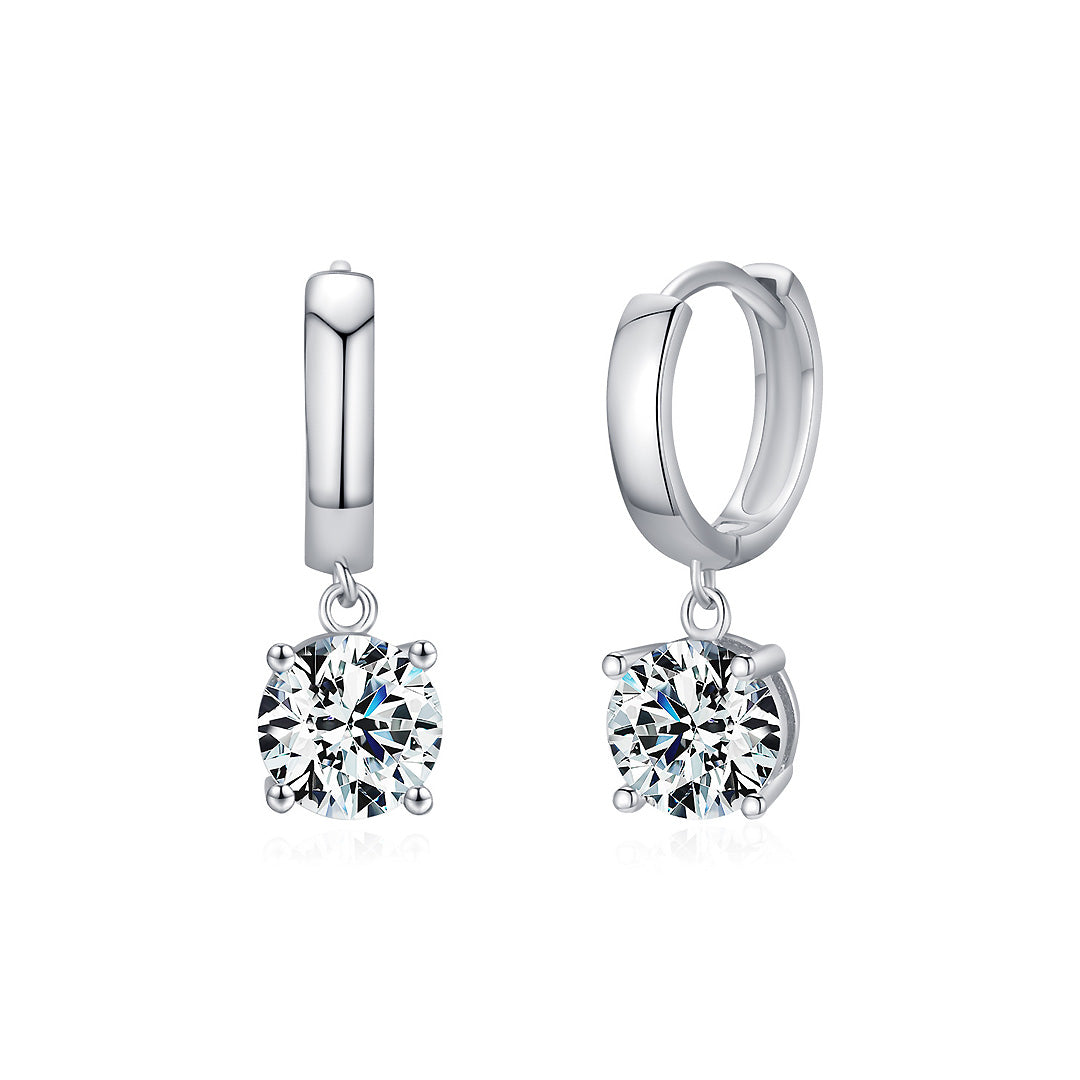 Prm8108: The Moissanite Solitaire Drop Huggies