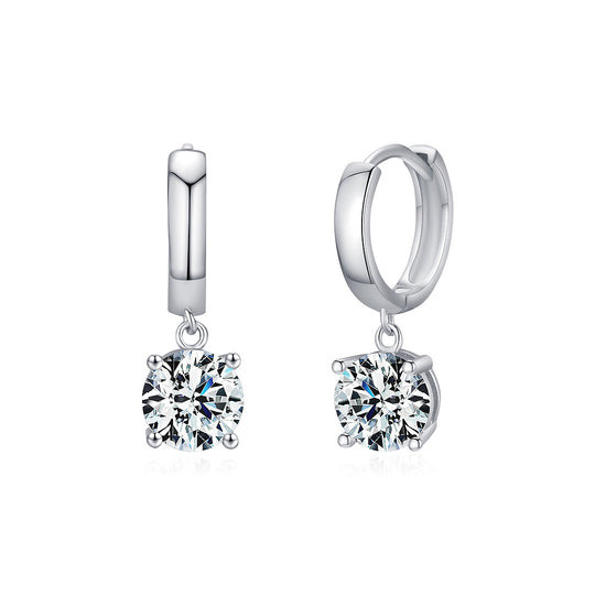 Prm8108: The Moissanite Solitaire Drop Huggies