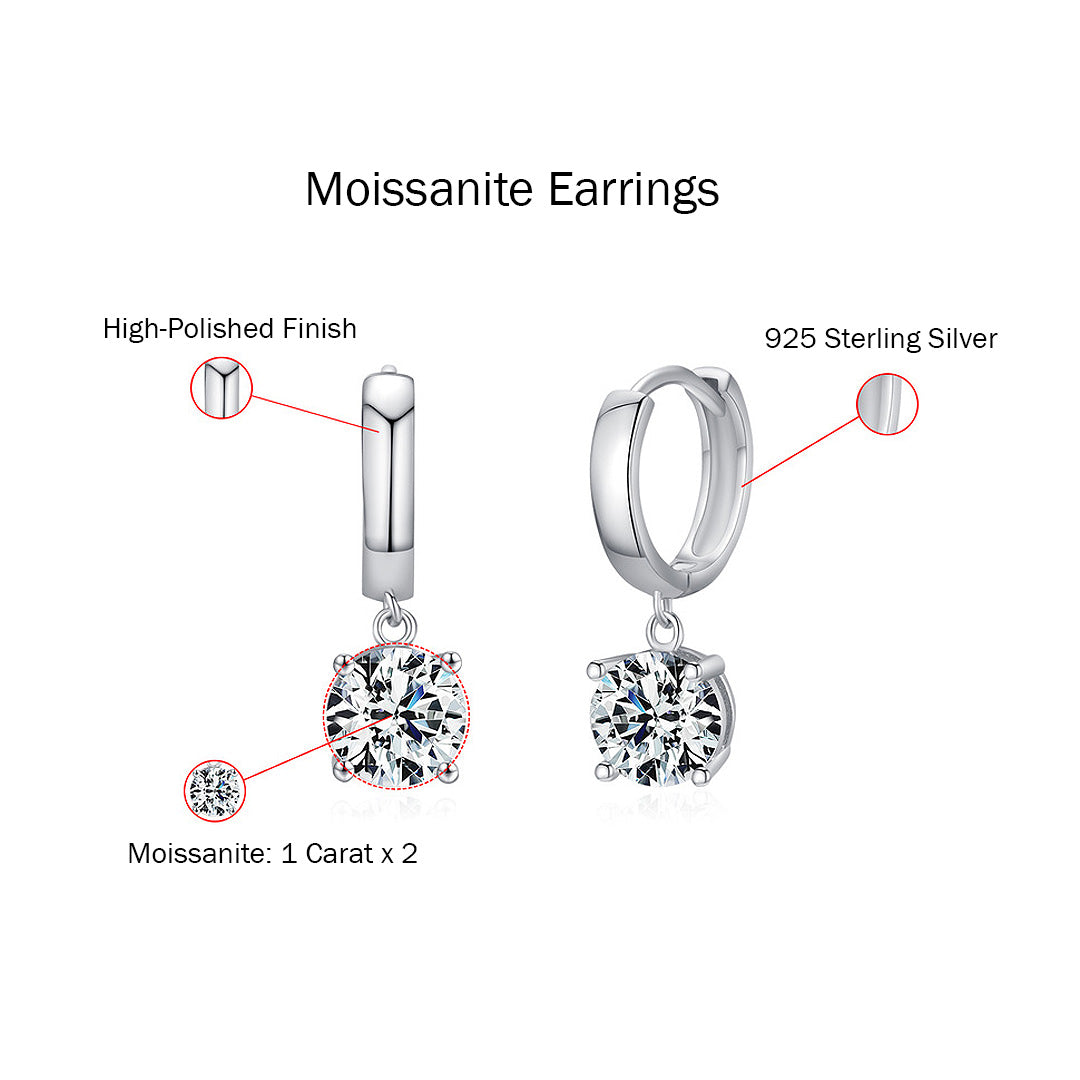 Prm8108: The Moissanite Solitaire Drop Huggies